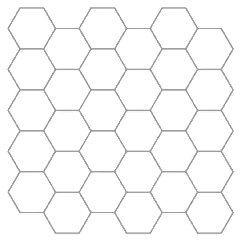 Hexagonal Tile 10 pcs White Grey 30 x 30 cm
