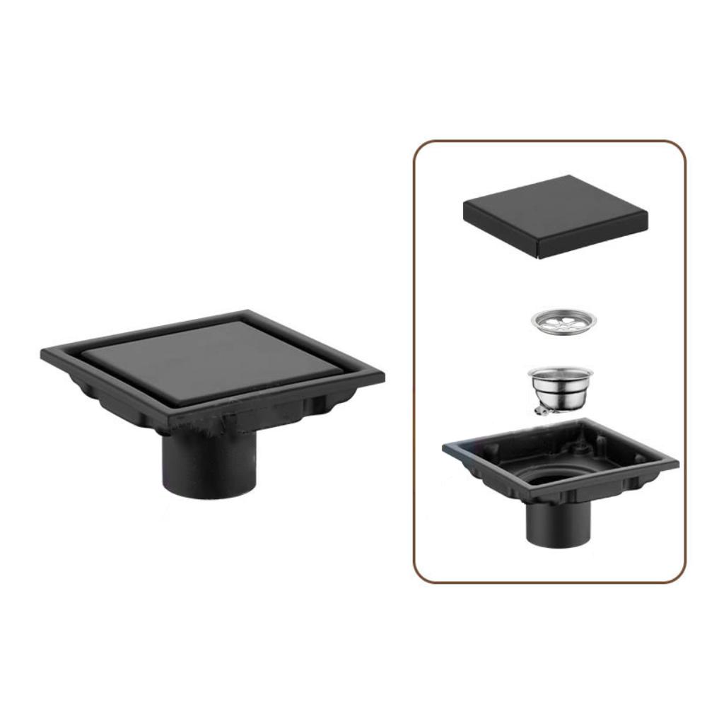 Anti-odor Large Flow Draine Tile Insert Shower Grates Durable Square Floor Waste Drain  Kitchen