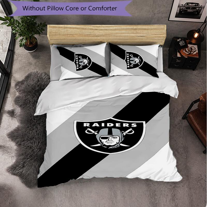 Las Vegas Raiders Pattern Microfiber 3Pcs Bedding Set Decor Duvet Cover Set For Bedroom Home Use