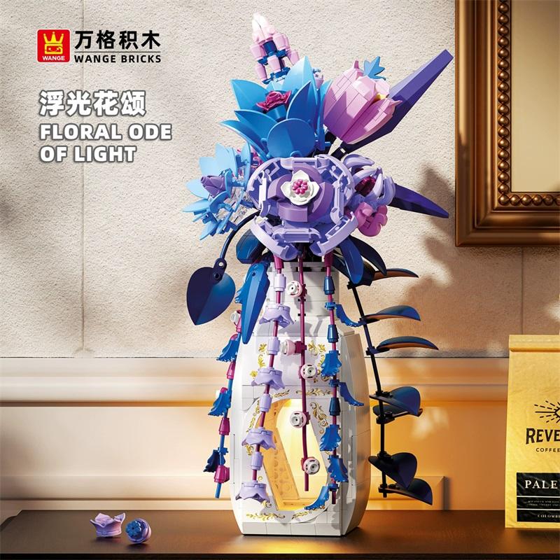 Plastic Blocks Simulation Flowers Building Bricks Eternal Plant Preserved Rose Artificial Bamboo Adult Toy Mom Gift Girl Present