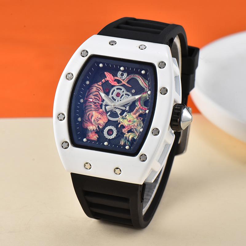 Мужские часы Dragon Tiger Totem Quartz - Смелый европейский и американский стиль для молодежи