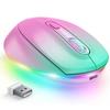 Rechargeable Wireless Mouse Portable 2.4G Wireless Mouse LED Rainbow Lights Quiet Click Mice for Laptop Computer