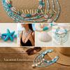 Bohemian Blue Beaded Choker Necklace Set for Women Summer Beach Cowrie Shell Starfish Pendant Multilayer Chains Holiday Jewelry