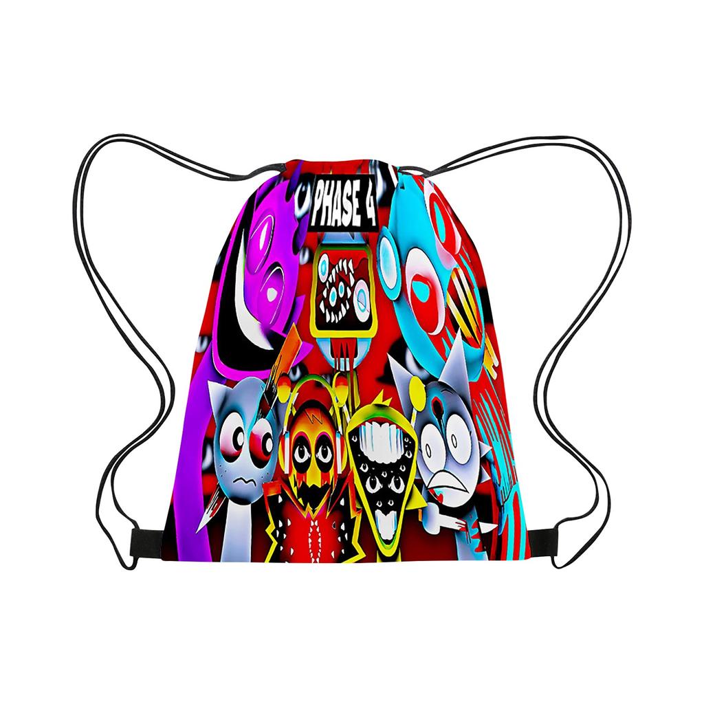 Box Sprunki Drawstring Bag Портативный Большой Вместительный Рюкзак Drawstring Водонепроницаемый