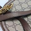 [Pre-Owned] Ophidia Logo Stripe Web Zipper Canvas And Leather Round Bag Backpack Mini - Very Good #FLR3NQ