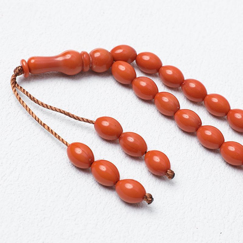 Исламский тасбих из 33 бусин, Розарий для молитвы, Бусины 9x12 мм, Ручная нить Хуэй из Ближнего Востока