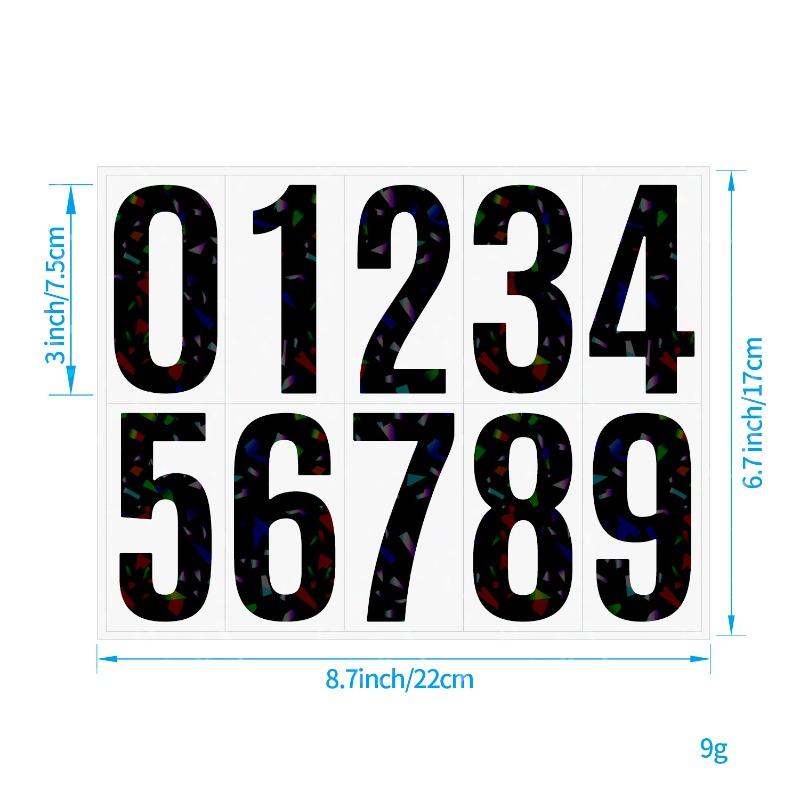 3 Inch Black Gorgeous Number Stickers Black Flash Easy To Recognize Mailbox House Number Classification Stickers 5 Sheets