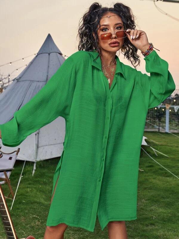 "Bamboo Cotton Long-Sleeve Beach Cover-Up Cardigan"