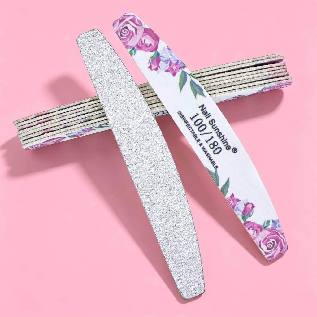 Manicure Rose Rubbing Strips Half-moon Nail File Printed Nail Polishing Strips Grinding And Scraping Strips Manicure Polishing Manicure Tools