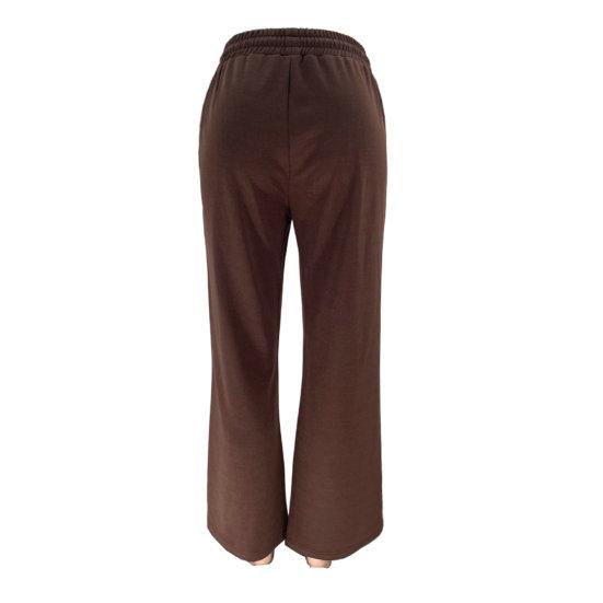 Женский комплект из 2 шт./компл., пальто, брюки, воротник-стойка, застежка-молния с длинным рукавом, свободные эластичные манжеты, высокая эластичная талия, широкие штаны, однотонный женский спортивный костюм