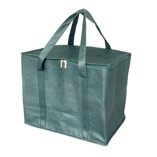 Изолированная термосумка-тоут 35 л, большая вместимость, сумка-холодильник с застежкой-молнией и широким ремешком, сумка для хранения продуктов для пляжа, рыбалки, походов