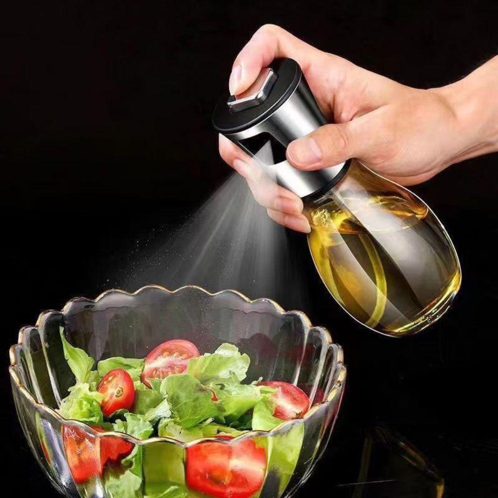 Hand Press Type BBQ Oil Spray Bottle 200ML Leakproof Glass Oil Sprayer Transparent Bottle Body Vinegar Bottle Baking
