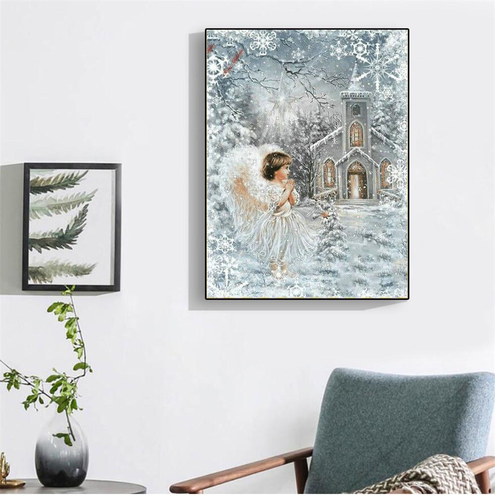 5D Алмазная картина Ангел Полный круглый дрель Rhinestone Handcraft Kit Художественная картина Подарок любовнику