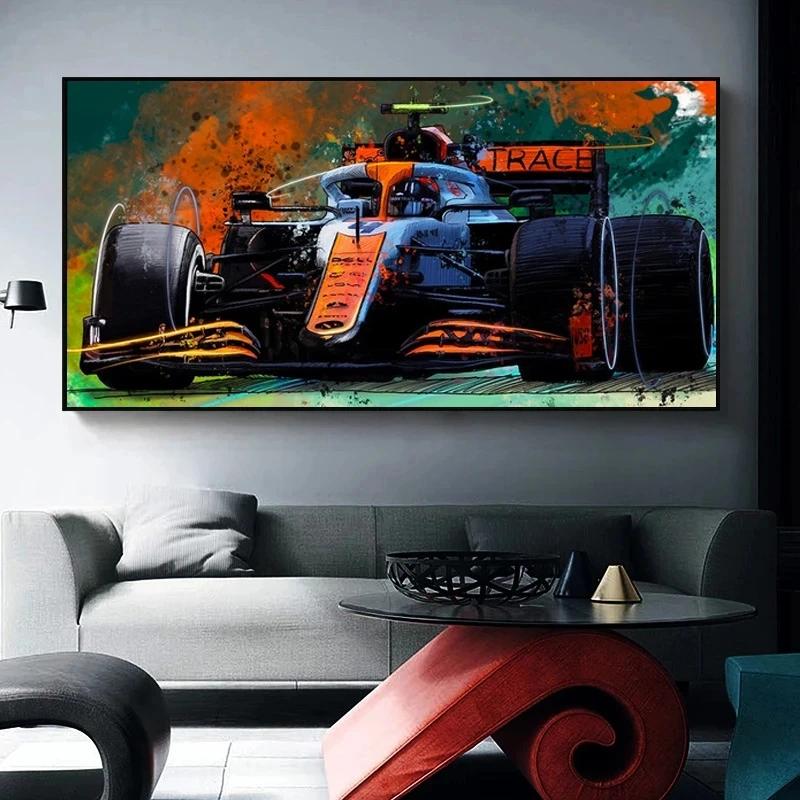 Современные популярные настенные рисунки гонки F1 красочные картины маслом холст HD постеры принты для дома спальня гостиная украшения подарки