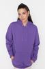 Women's Fashion New Sweatshirt Purple Thick Inside Fleece Kangaroo Pocket Hooded Boyfriend Wide Fit Knitted Sweatshirt