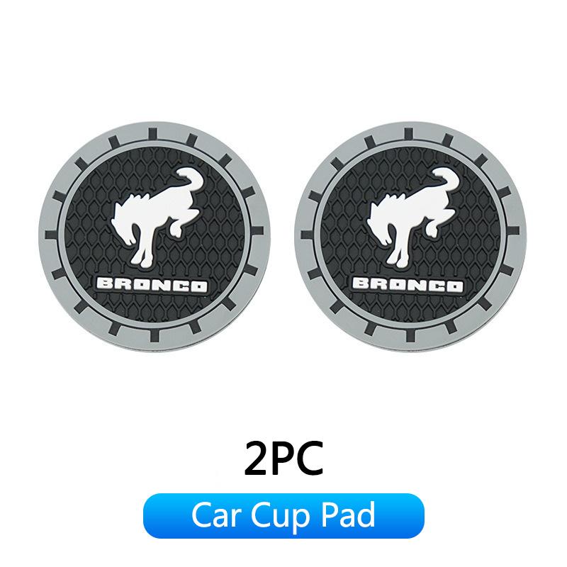 hnltu4 2Pcs Car Coaster Water Cup Bottle Holder Anti-slip Pad InteriorMat Ford Bronco STLine Focus MK2 MK3 MK4 Mustang GT SHELBY Mondeo