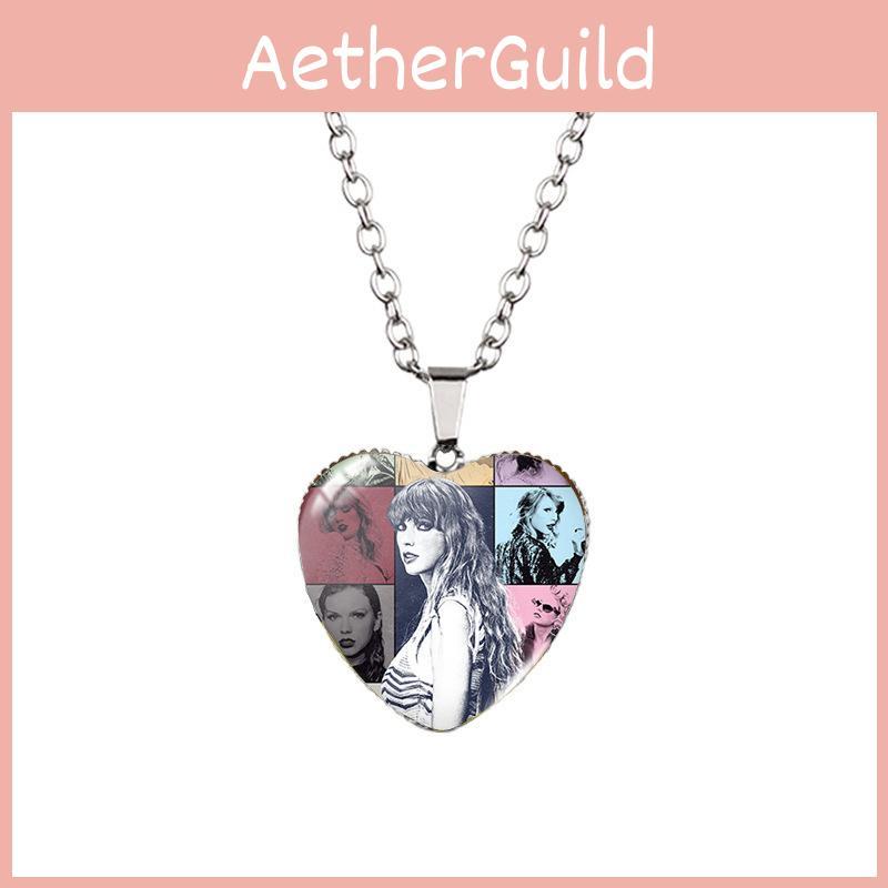 Ожерелье в форме сердца, вдохновленное Тейлор Свифт, для детей. Потрясающая стеклянная подвеска. Стильный аксессуар