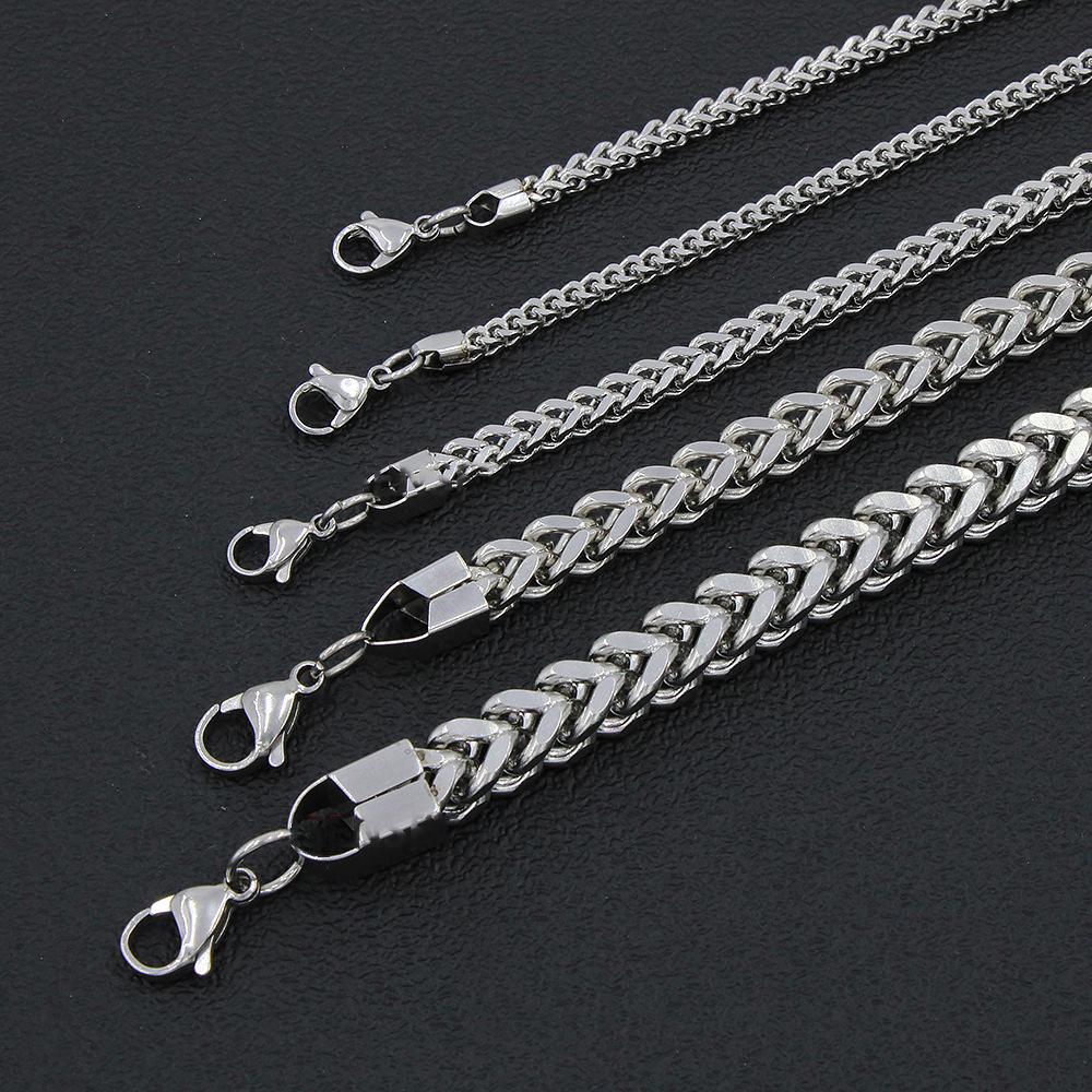 2mm-8mm Stainless Steel Keel Link Chain Necklace For Men Women Chain Necklace