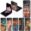 Роскошный чехол для Samsung Galaxy Z Flip 4 3 5G черный ПК жесткие чехлы для телефонов модная задняя крышка ZFlip Funda сексуальная татуировка девушка Shell Sac