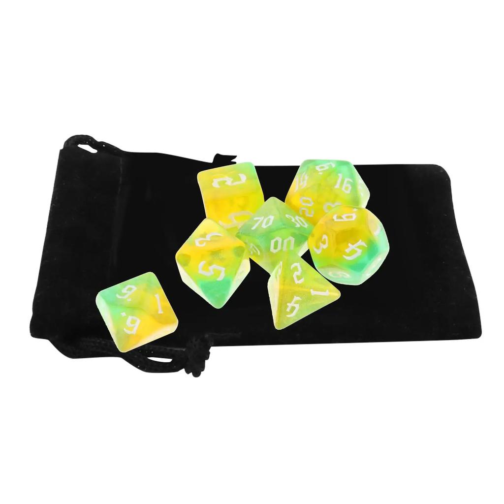 Набор акриловых многогранных кубиков, D8 D10 D12 D20, барные игрушки с мешочком для DND RPG, ролевой настольной игры, обучения математике