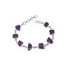Raw Amethyst Silver Bracelet, February Birthstone 925 Sterling Silver Handmade Jewelry, Women Bracelet