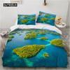 Комплект постельного белья Ocean Duvet Set King Size Polyester Tropic Ocean Style Sandy Shore and Sea with Waves Escape To Paradise Theme Set