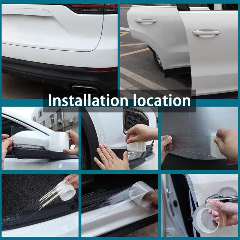 Car Door Sill Protector Transparent Anti Scratch Strip Trunk Guard Plate Universal Thick Protective Film