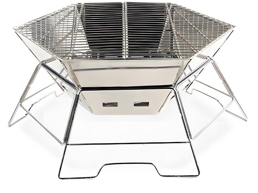 Подставка для костра Audiophile Hexa из нержавеющей стали, гриль для барбекю с сумкой для хранения на 2–4 человека, голландская духовка Single (Печь Hexa, Товар)