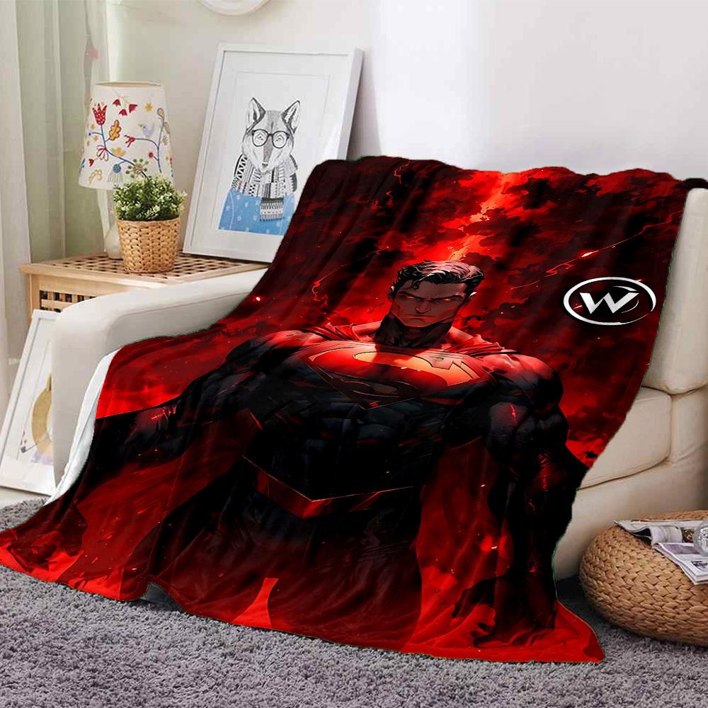 1pc Superman black Flannel Blanket Soft Warm Throw for Home, Office, Travel, All-Season Cozy Bedding GiftL1052