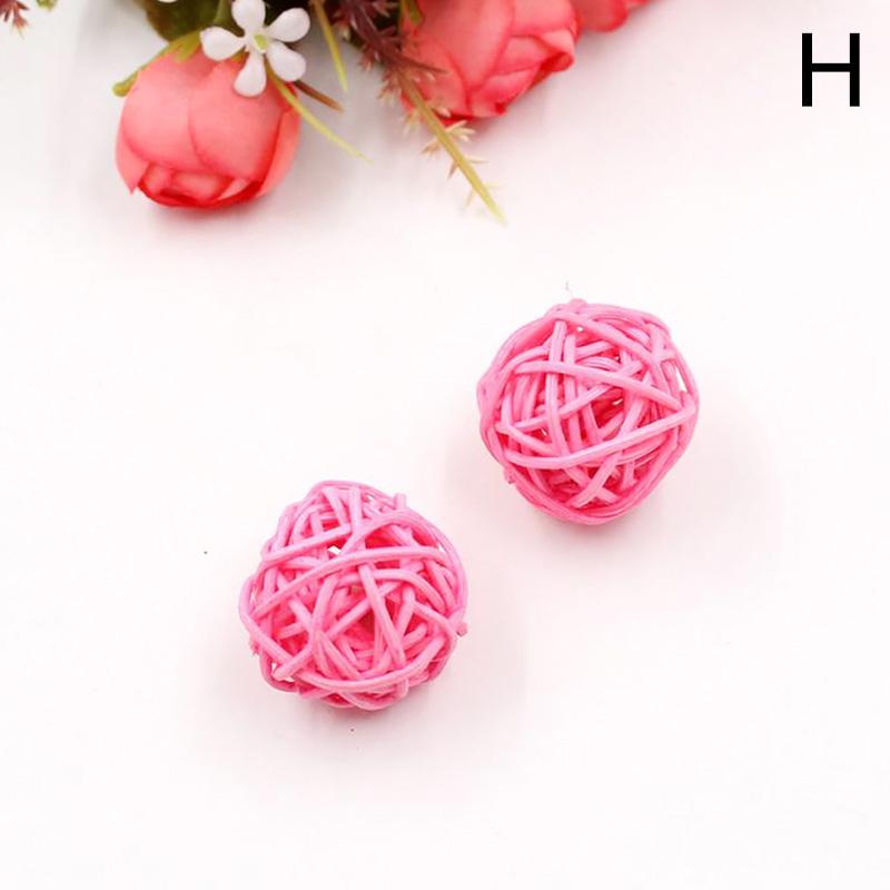 10 шт., DIY украшения, праздничный декор, поделки своими руками, 3 см, разноцветный мяч из ротанга, детские игрушки, украшения для дома