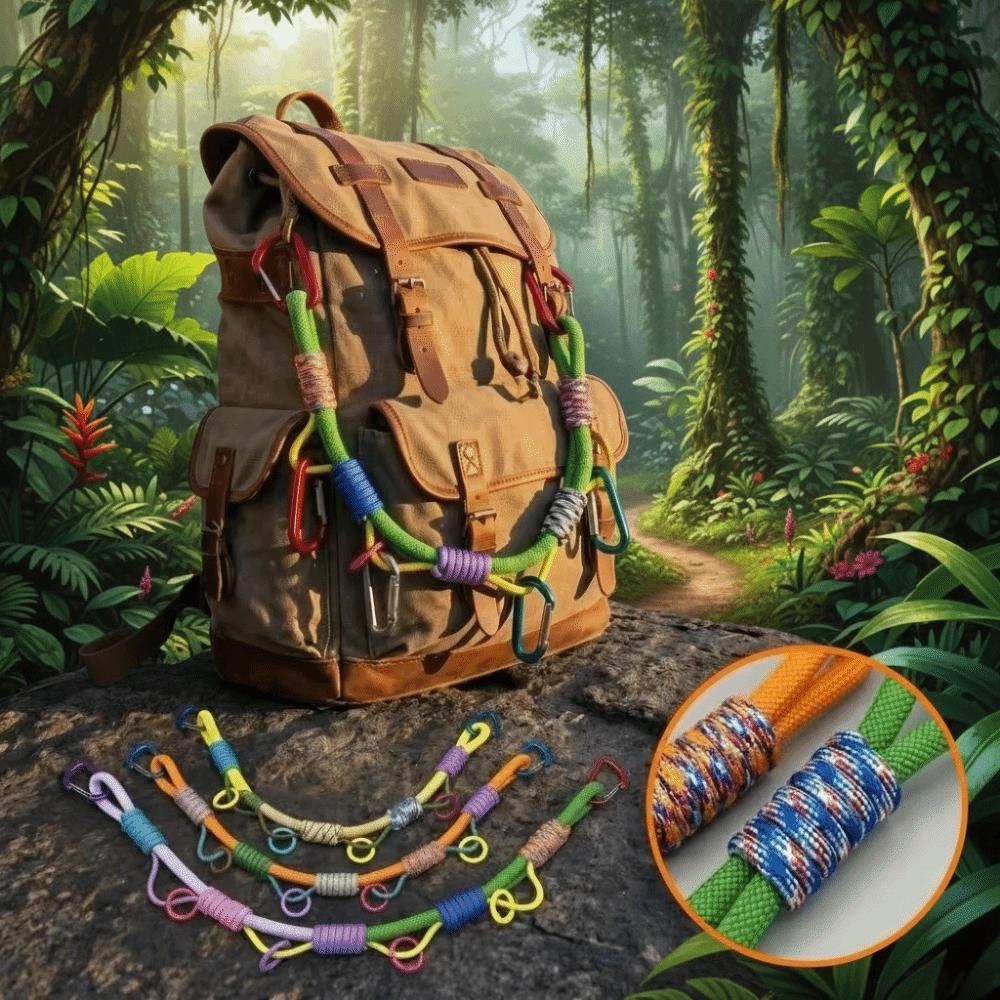 Multi-hanging Points Backpack Extension Lanyard Anti-lost Mountaineering Rope Mountaineering