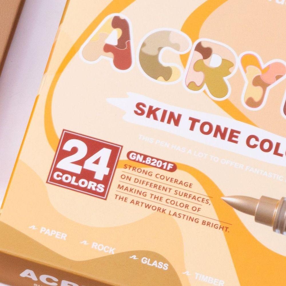 24Colors Skin Tone Acrylic Marker Pen 24 Colors Painting Marker Pen  Artists Drawing