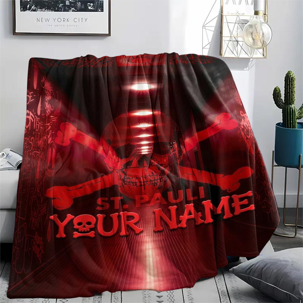 1PC Custom Name ST.pauli Patterned Flannel Blanket Suitable For All Seasons for Home Decor Warmth and Comfort Gifts Holiday Present_xia