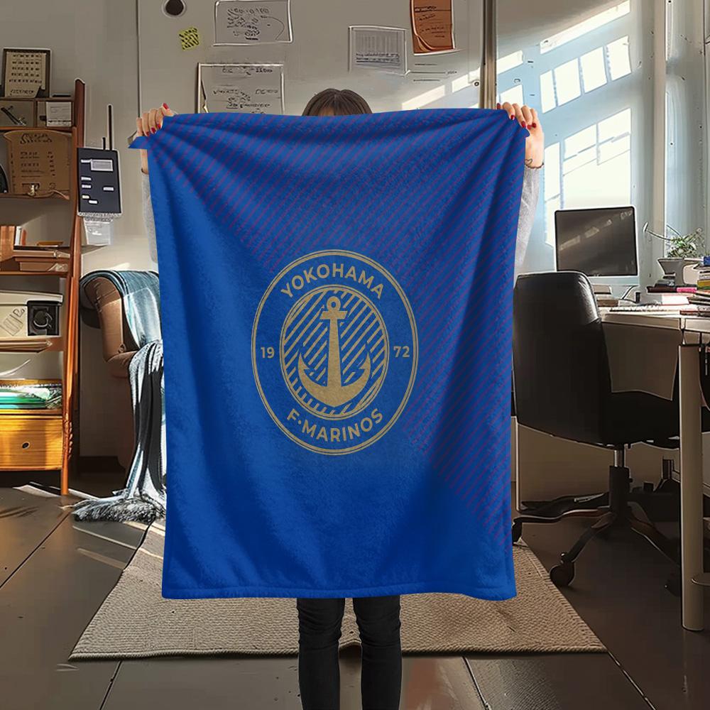 Йокогама Ф. Фланелевое одеяло с принтом Marinos, Высококачественное, Удобное для всех сезонов, Декор для дома, Тепло и уют