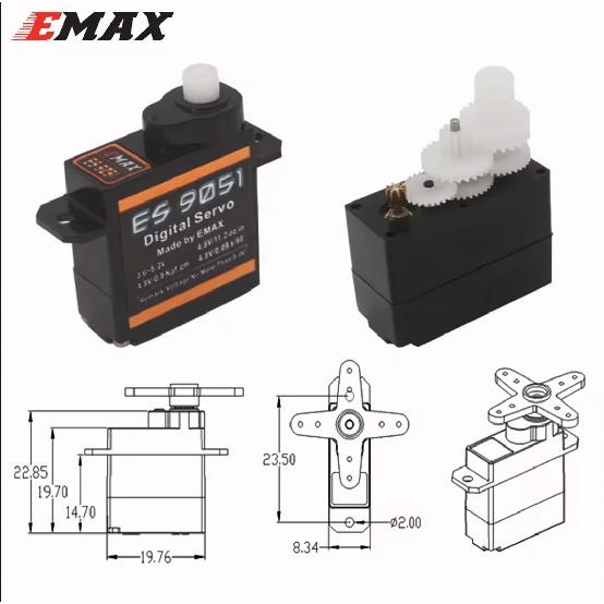 EMAX ES9051 ES 9051 4.8-5.5V 4.3г 0.8кг Зубчатый Цифровой Сервопривод Разъем Futaba JR Для 3D F3P Самолетов Вертолета Машины RC Аксессуары Игрушка