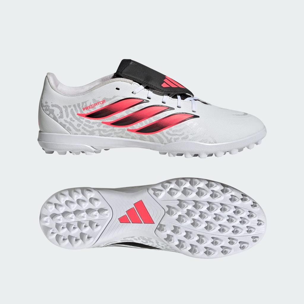 adidas PREDATOR CLUB Fold-Over Tongue Turf Football Boots IH2113 Unisex Performance Sports Shoes Cloud White / Solar Turbo / Core Black