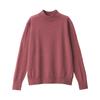 Женский свитер MUJI из стираемой шерсти дымчатого цвета размера XS, тонкой вязки, с высоким воротом, BA1OYA4A, розовый,
