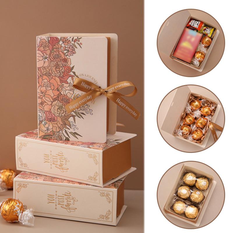 5 шт. DIY подарочная упаковка сумка с лентой форма книги конфеты драже свадьба украшение коробка конфет