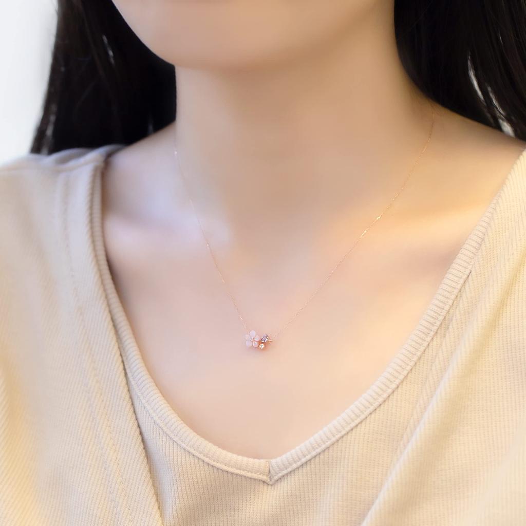 Ожерелье с рождественской розой из розового золота K10 «Рождество в декабре» [Bloom] 0351-0997-0041-0000