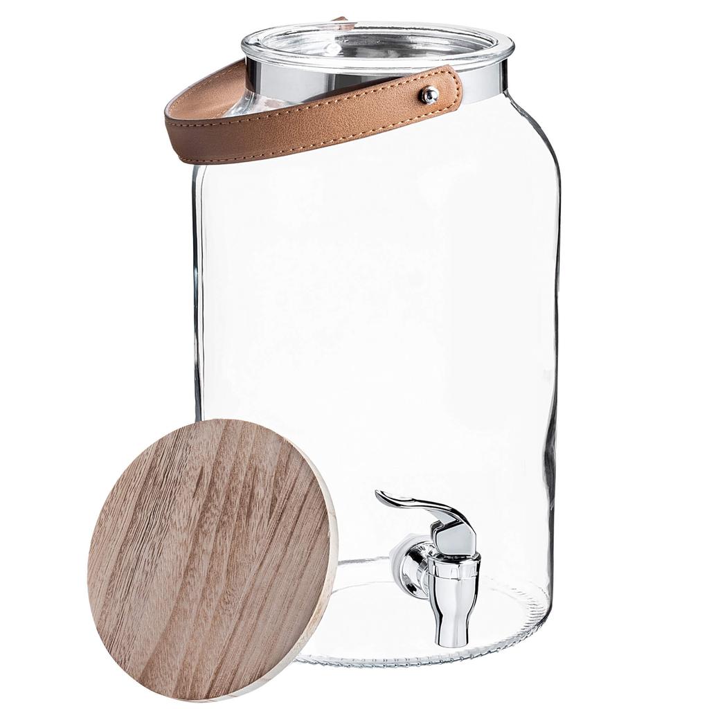 KADAX Glass Jar with Tap Lid and Handle, 5.6 Liters
