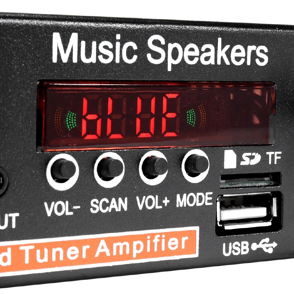 AC 220 В 90 Вт 2CH HIFI аудио стерео усилитель ЖК-дисплей Bluetooth FM-радио автомобильный домашний пульт дистанционного управления усилители домашнего кинотеатра DC12V