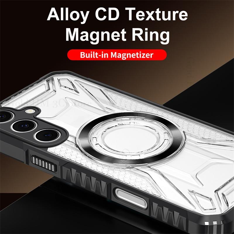 Военный гибридный бронированный чехол для телефона для Samsung S25 Edge S24 FE S23 Ultra Для Magsafe Прозрачная жесткая накладка для Galaxy A16 A06 A36