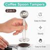 2-в-1 ложка для кофе из нержавеющей стали 51 мм Темперы Многофункциональные мерные ложки Молоток для темперирования порошка Аксессуары для кофе Barista