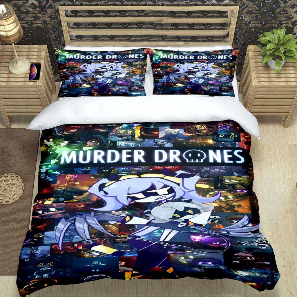 Fashion Hot Cartoon Murder Drone  Print Bedding Set Duvet Cover Comforter Bed  Youth Kids Girl Boys Luxury  Birthday Gift