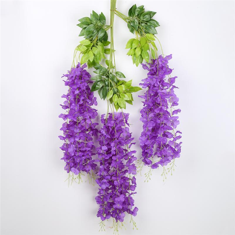 12 шт. 3,6 фута венок из искусственных цветов глицинии, висящий на свадебном саду, озеленение на открытом воздухе, вечерние украшения для дома своими руками