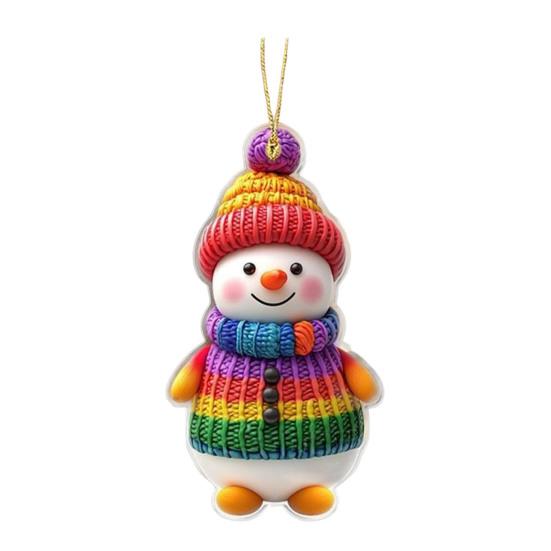 Снеговик Рождественские украшения Персонализированные 2D акриловые украшения на елку Подвесные украшения-снеговики для праздника