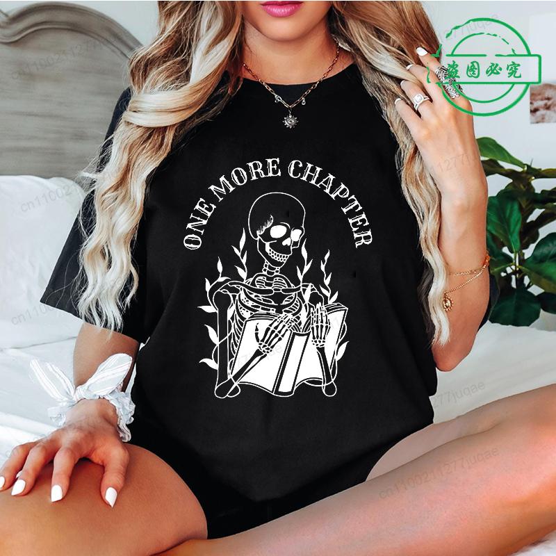 One More Chapter Prints Футболка для мужчин и женщин Одежда Любитель книг Топы Креативность Вся математика Короткий рукав Череп Мода Повседневная Футболка