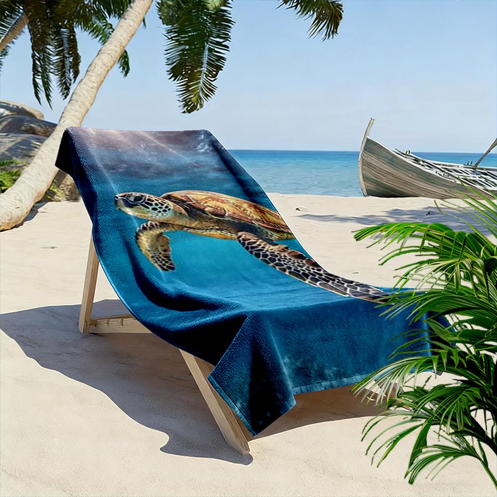 Sea Turtle Underwater Ocean Design Beach towel quick-drying for travel outdoor sports jogging beach and swimming