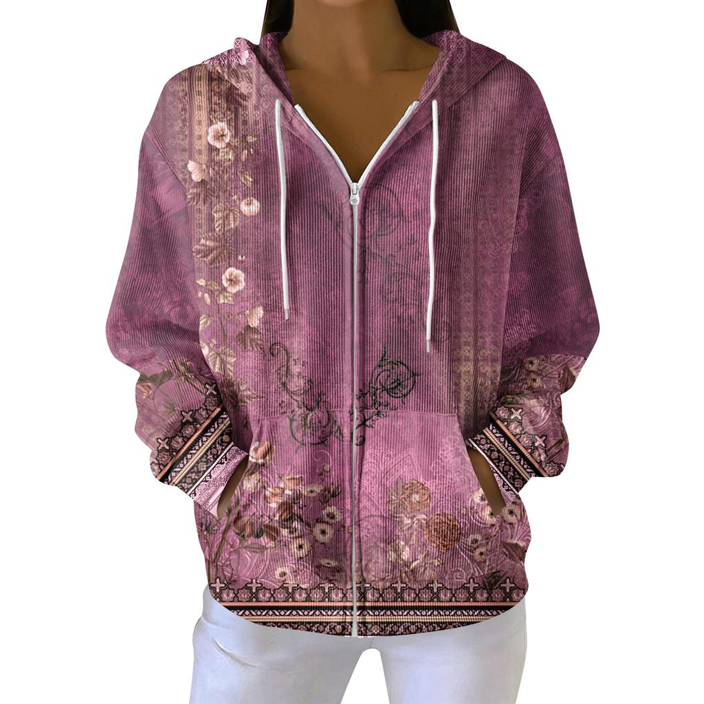 Женская повседневная модная вязаная толстовка с длинными рукавами и застежкой-молнией, с рождественским принтом