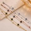 New Lucky Four-Leaf Clover Double-Sided Double-Layer Titanium Steel Bracelet Female Fashion Light Luxury Hand Jewelry